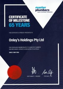 Onleys 65 Year Award